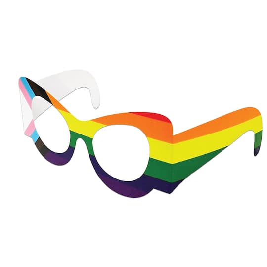 Beistle Cardstock Pride Flag Eyeglasses, 8ct.